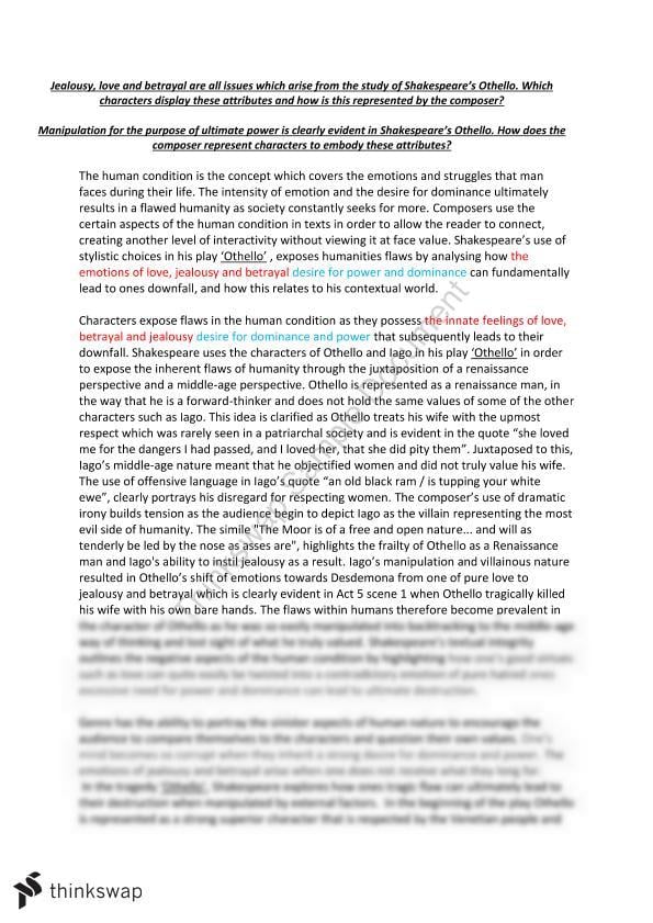 Othello essays pdf
