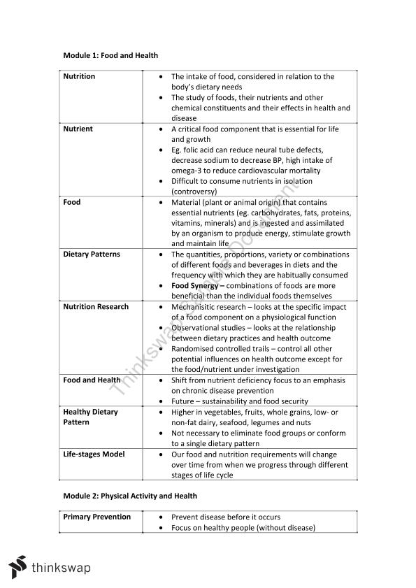 nutrition and diet notes pdf free download