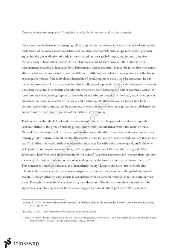 essay about global inequality