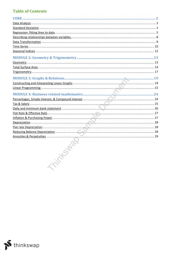 Standard CORe Answers