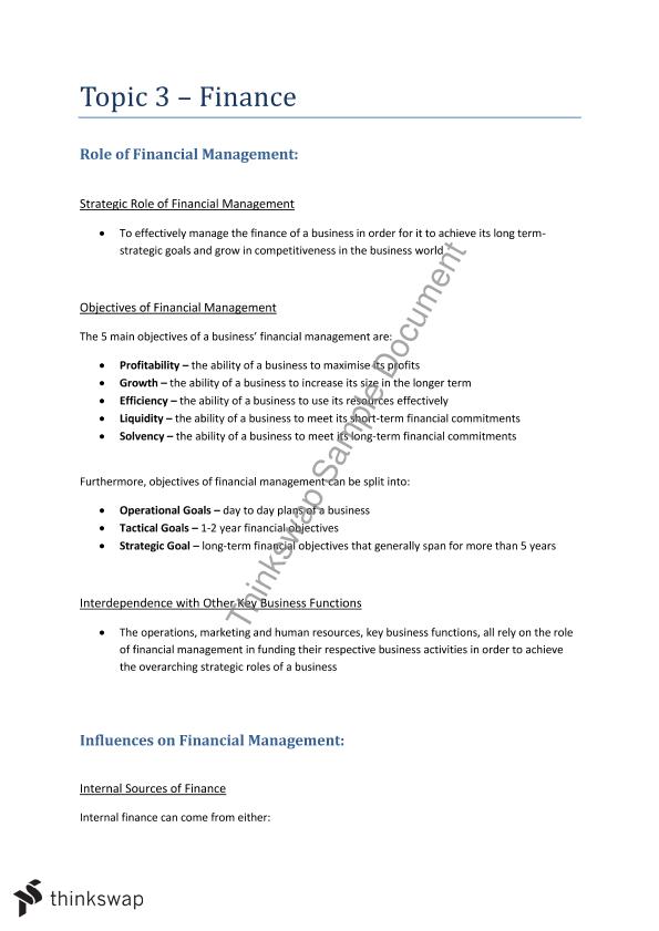 financial management thesis