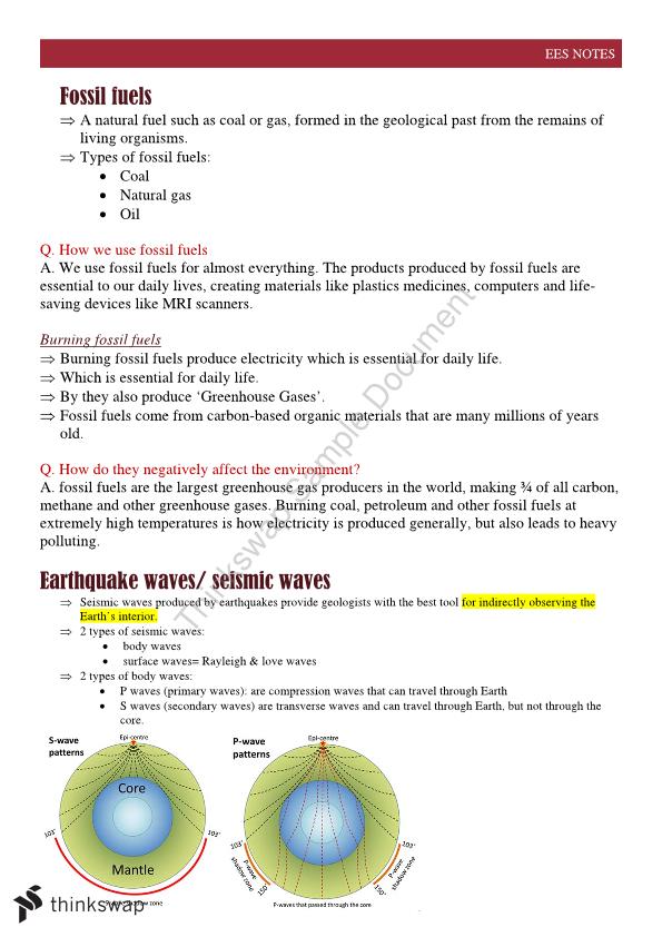 Earth and Environmental Science Study Prelim 2019 Notes Module 3&4 plus