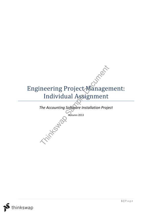 project management individual assignment
