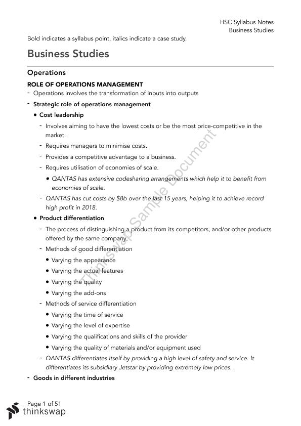 business studies a level notes pdf