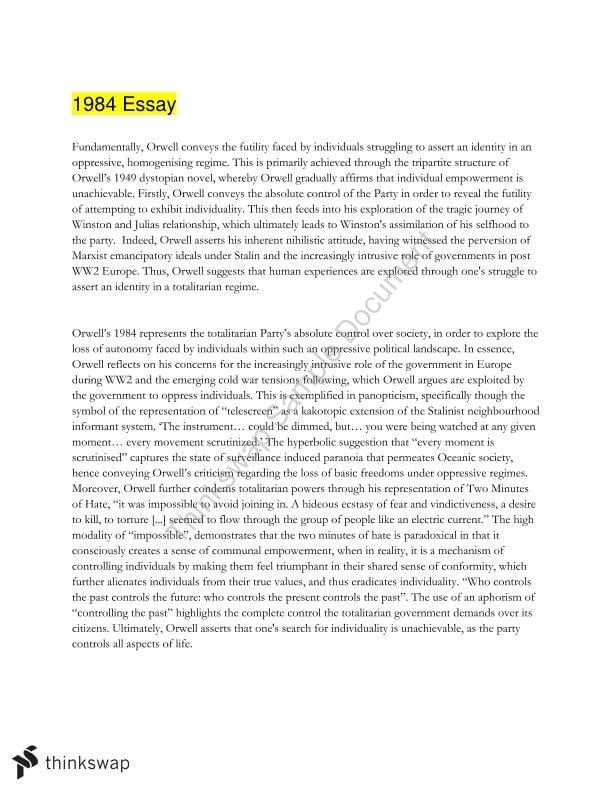 extended essay on 1984