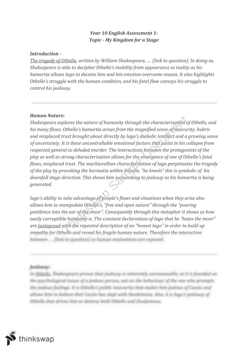 othello essays for grade 12 pdf free download