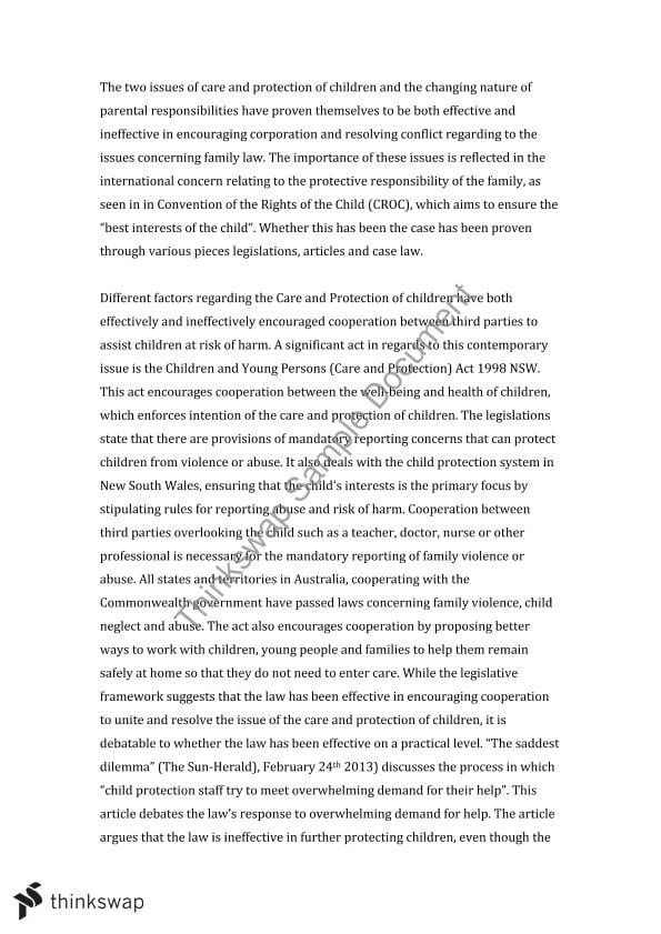 Child care law and social work essay