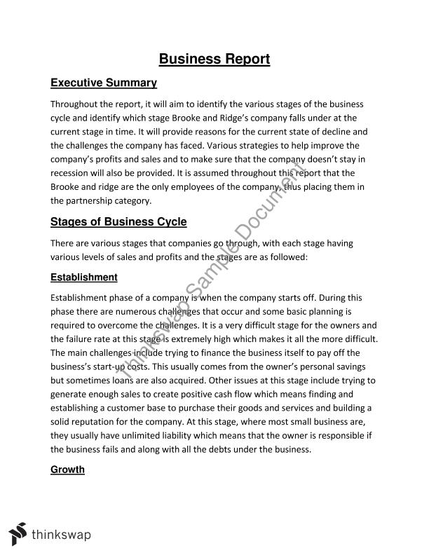 Business Report on topic 1 and topic 2 Business Studies