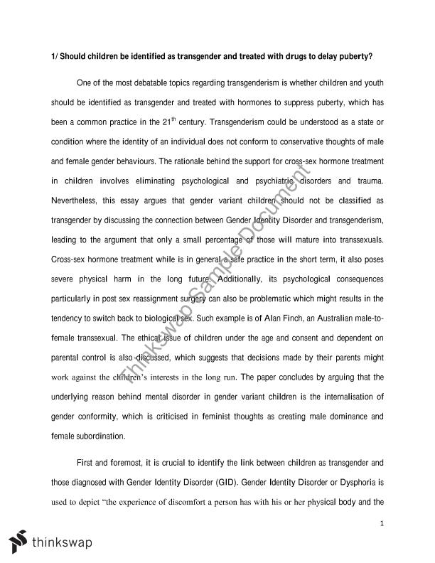 Transgender Essay Examples - Free Research Papers on blogger.com