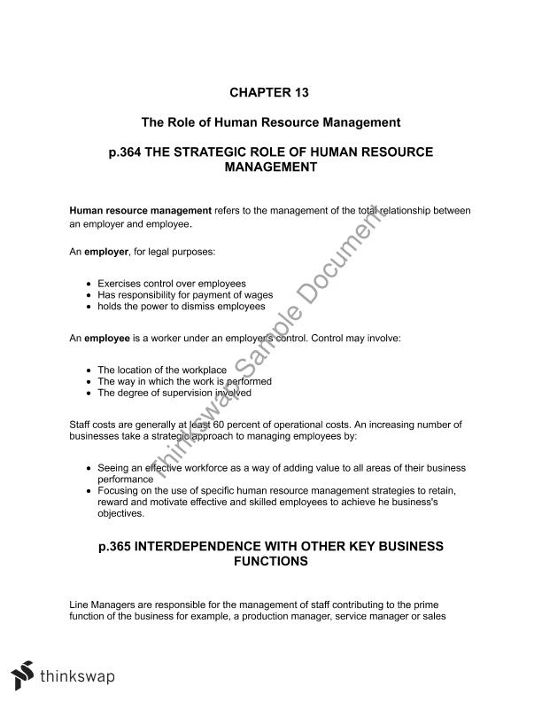 Human Resources Management Study Notes