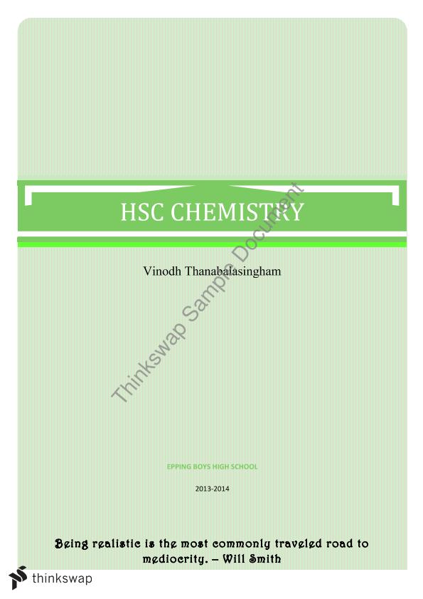 hsc chemistry tutorial