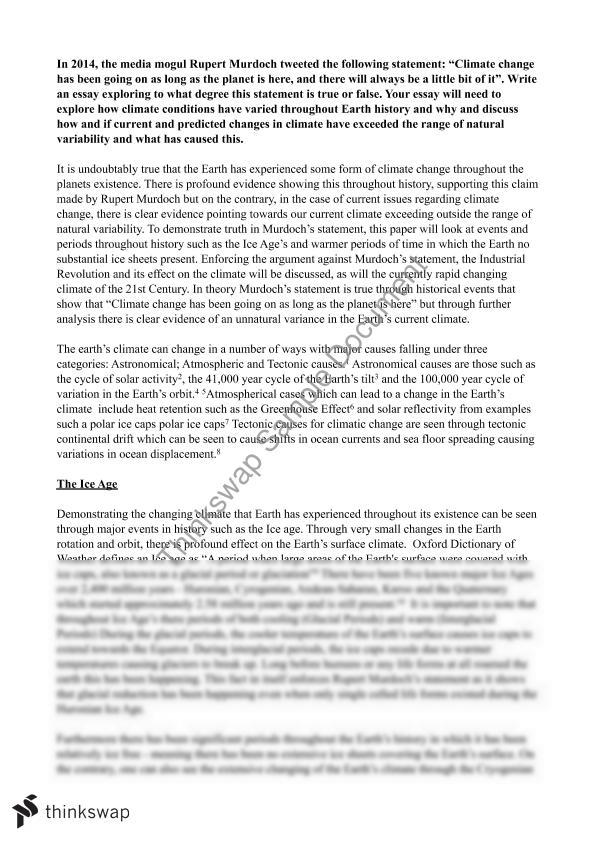 climate change in our life essay