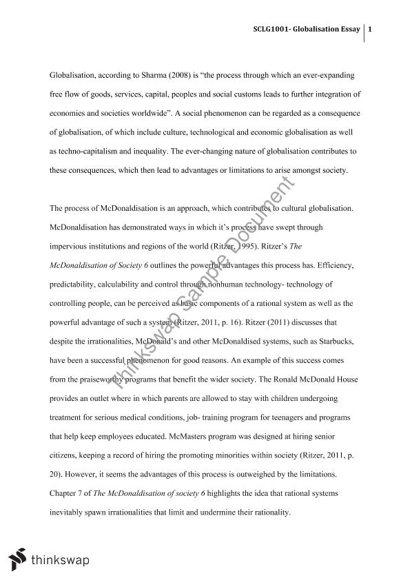 Introduction to globalisation essay