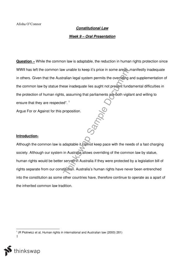 Australia bill of rights essay