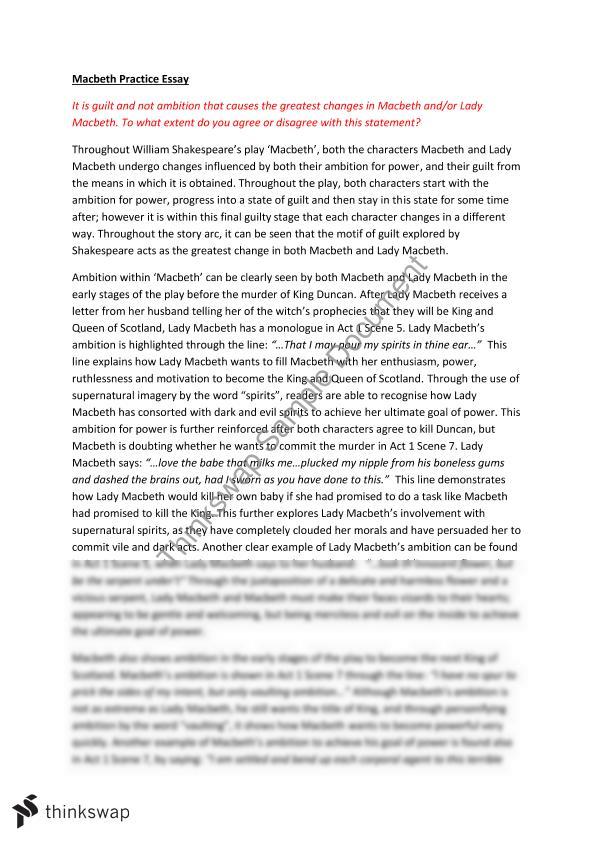 macbeth essay answers pdf