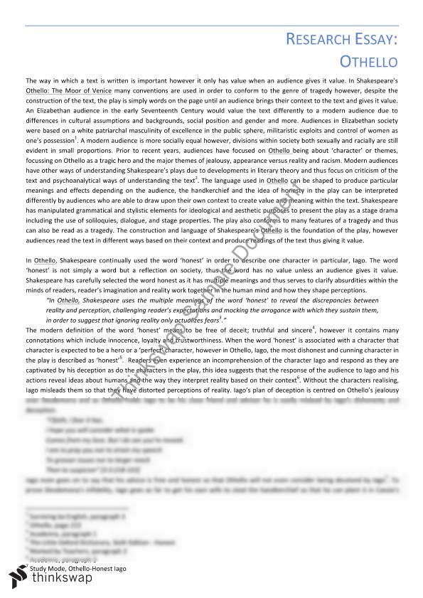 othello essays pdf