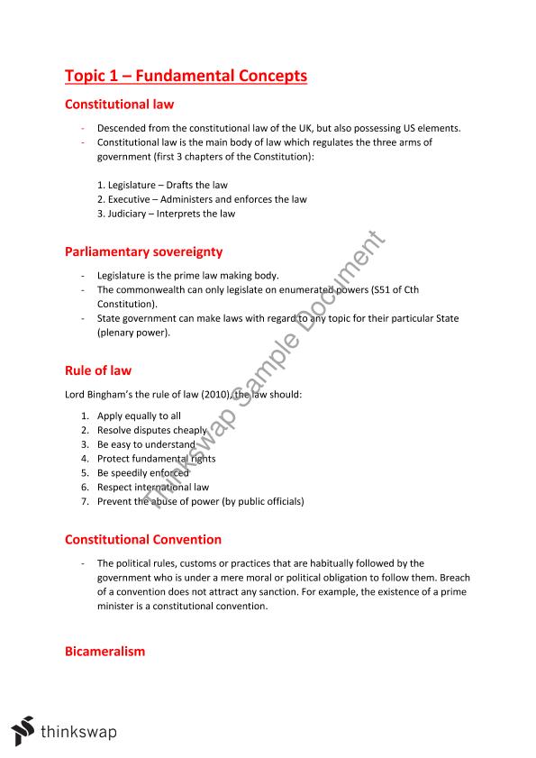 Constitutional Law (2111) Exam Structure - Complete Exam Notes Sns-Brigh10