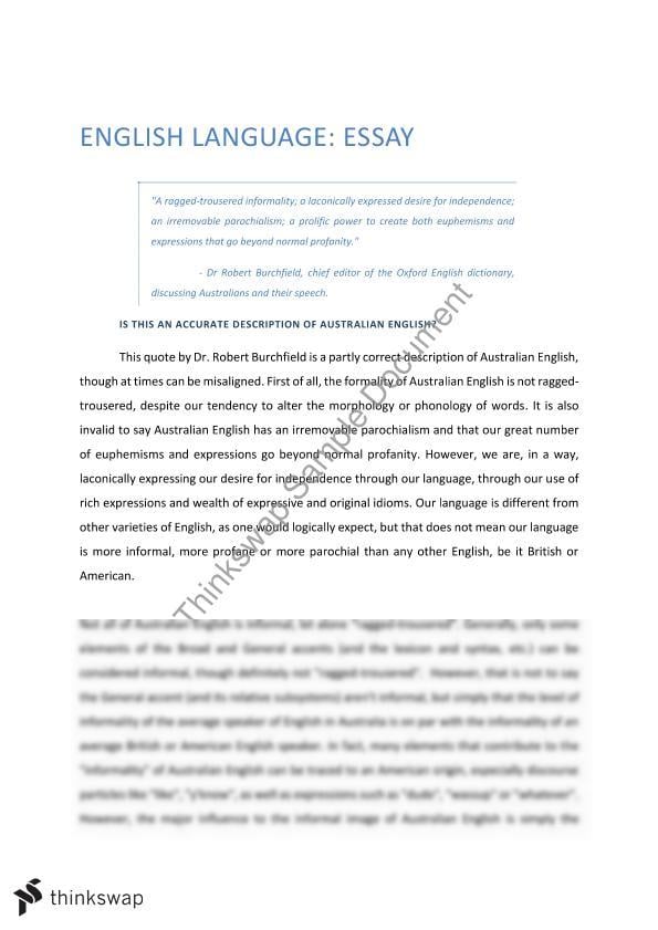essay about the language