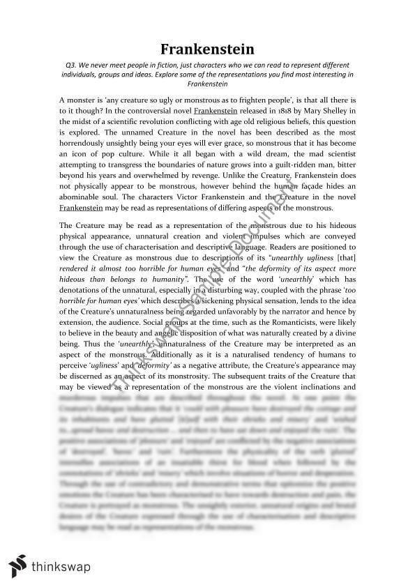 thesis statement frankenstein