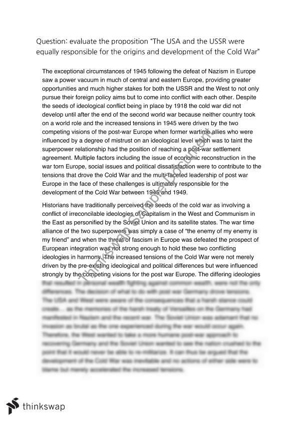 history grade 12 essay cold war