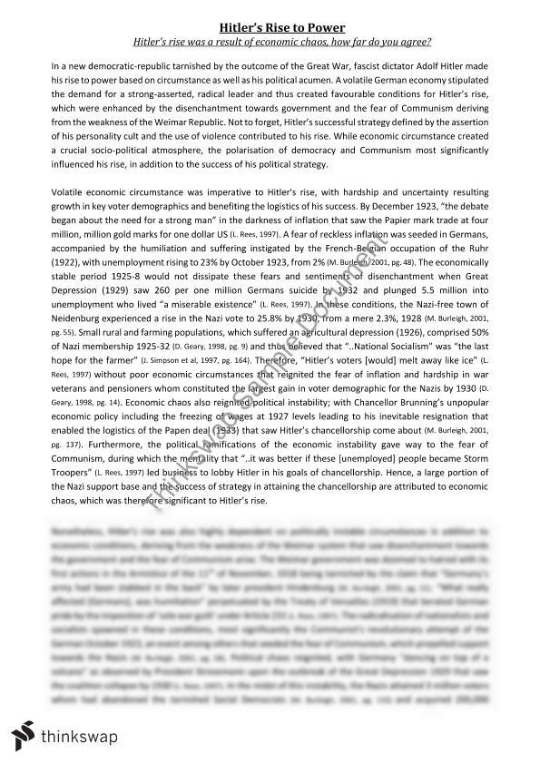 essay about hitler rise to power