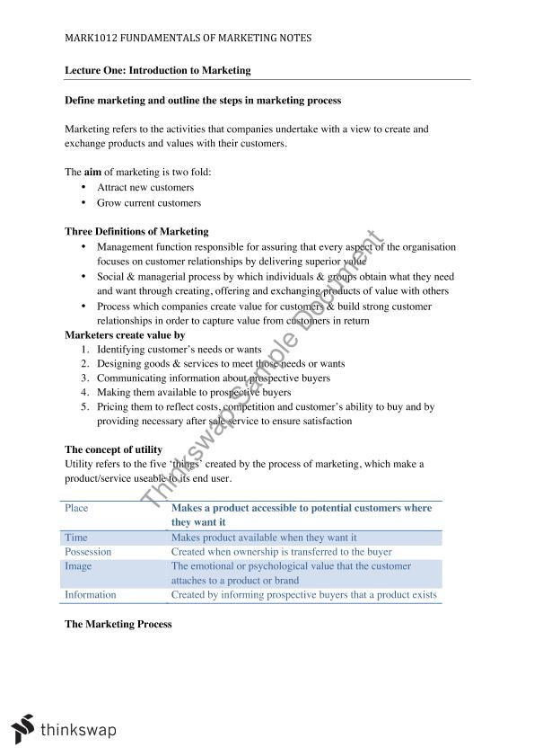 fundamentals of marketing management pdf
