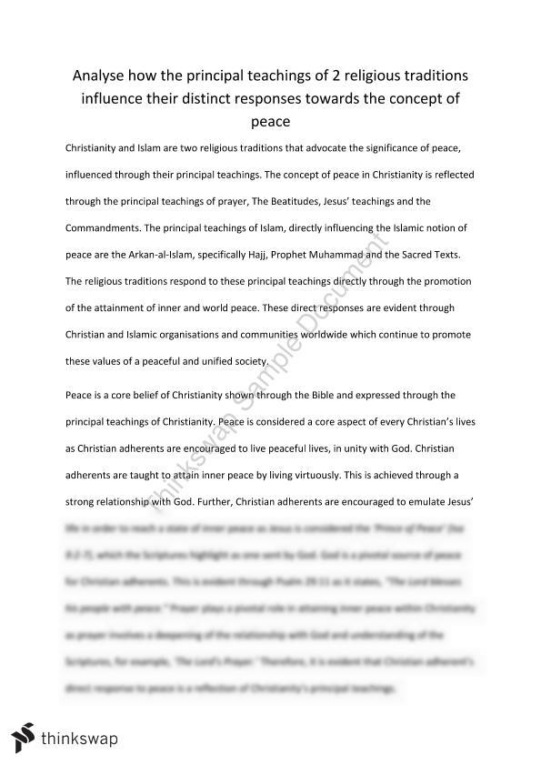 essay on peace religion