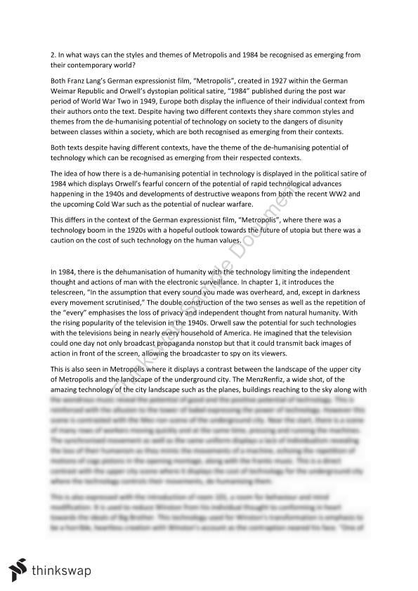 thesis statement 1984 essay