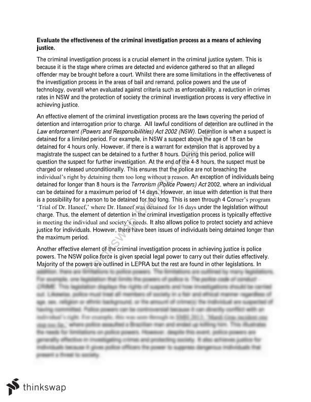 criminal justice research essay example