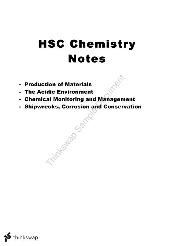hsc chemistry 7.1