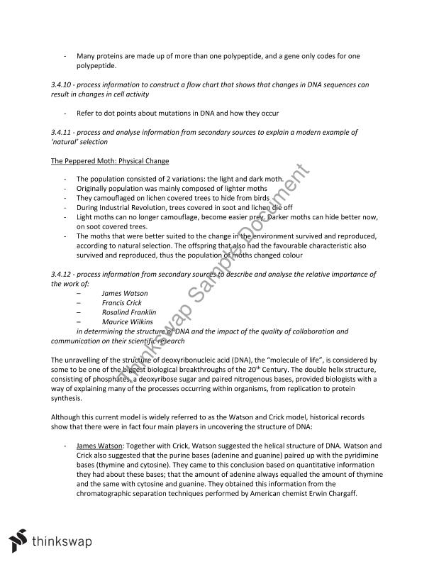 Complete HSC Biology Notes | Year 12 HSC - Biology | Thinkswap