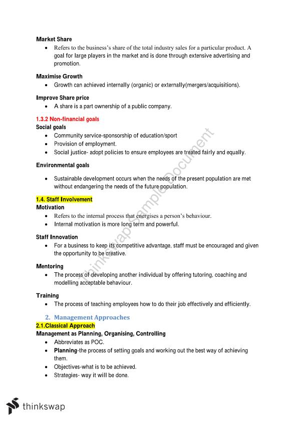 Year 11 Business Studies Notes Business Studies Year