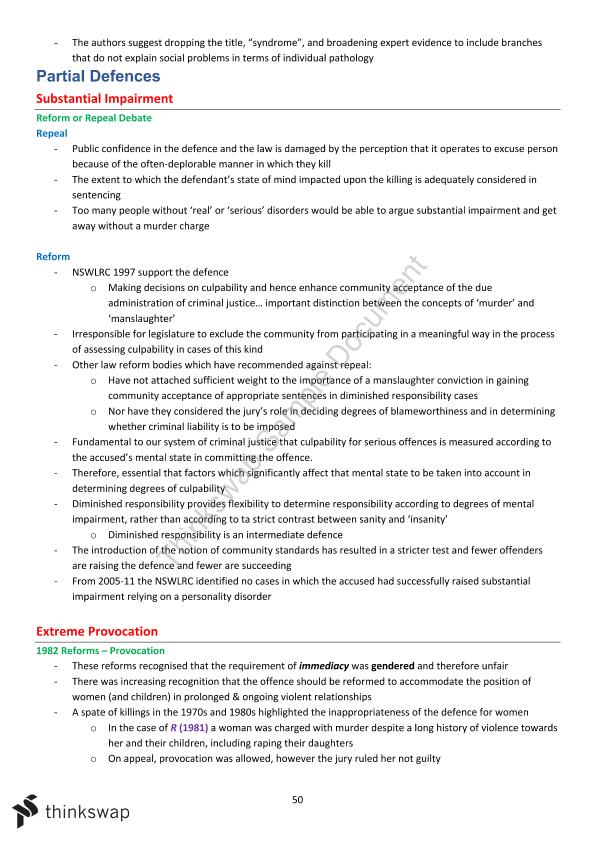 LAWS1022 Criminal Laws Study Notes LAWS1022 Criminal Laws Thinkswap