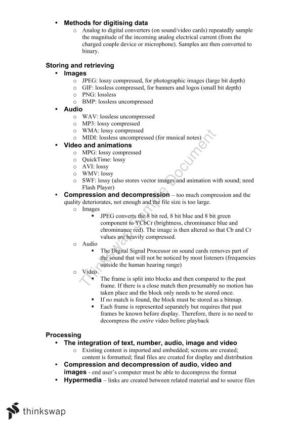 Hsc Notes For Ipt Information Processes And Technology Year 12 Hsc Thinkswap 1577