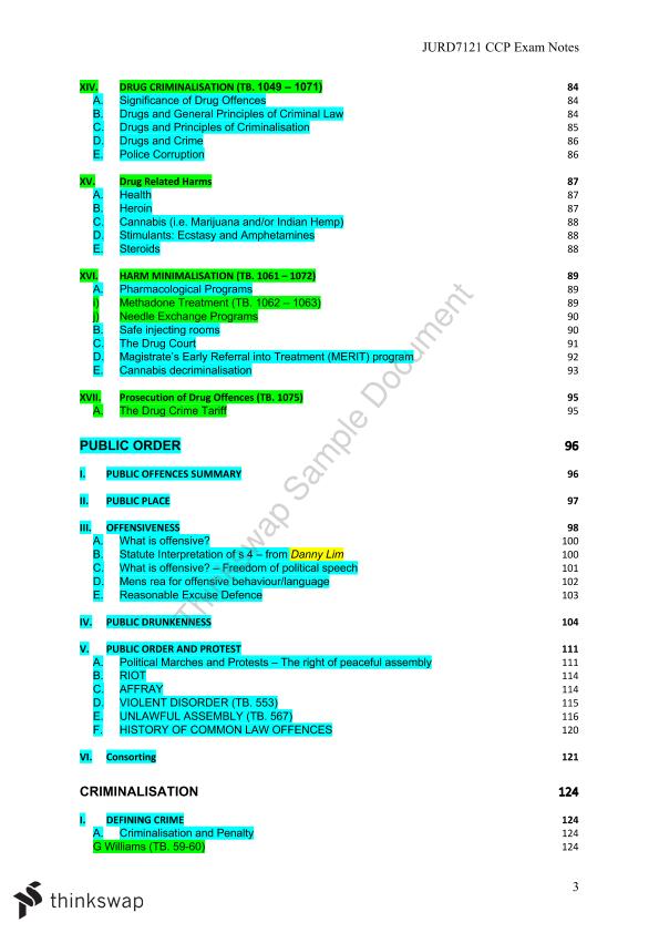 JURD7121 CCP Exam Notes | JURD7121 - Crime and the Sns-Brigh10