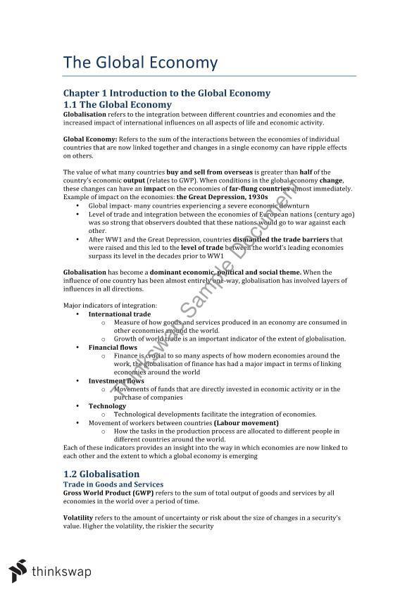 global economy thesis