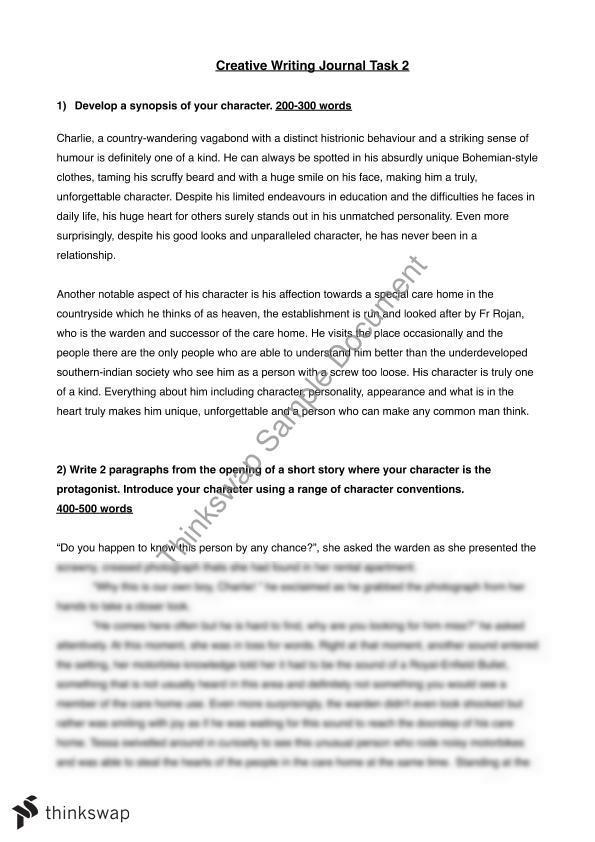 Creative Short Story Charlie English Year 12 Wace Thinkswap 