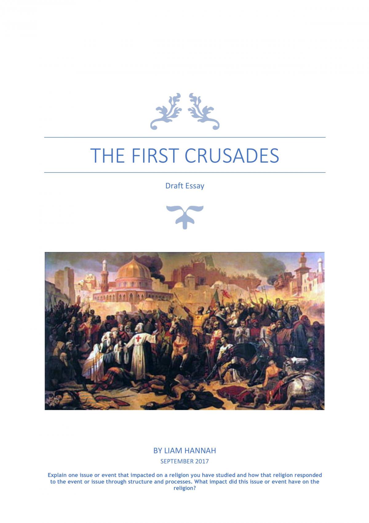 essay on the first crusade