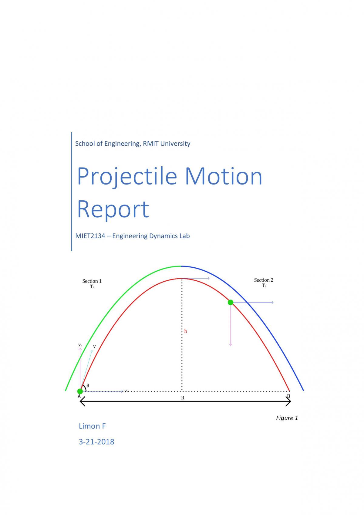 research work on projectile motion