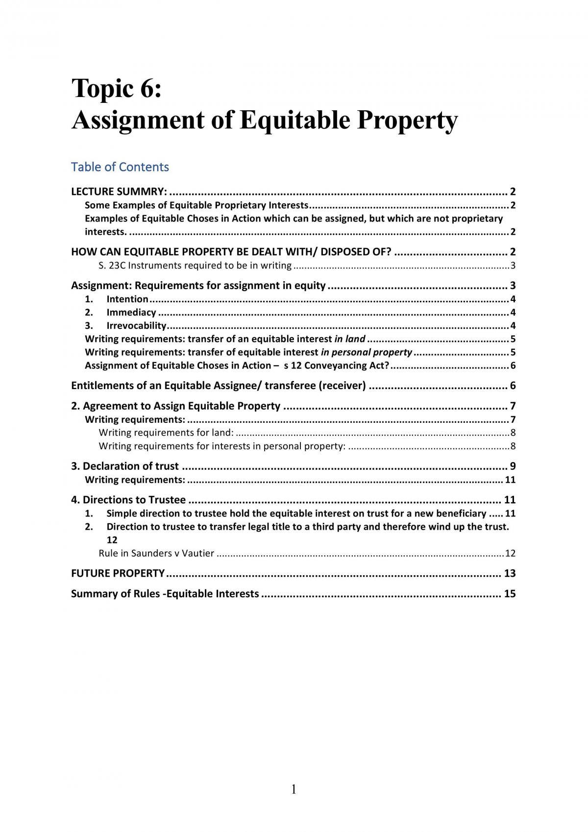 meaning of equitable assignment