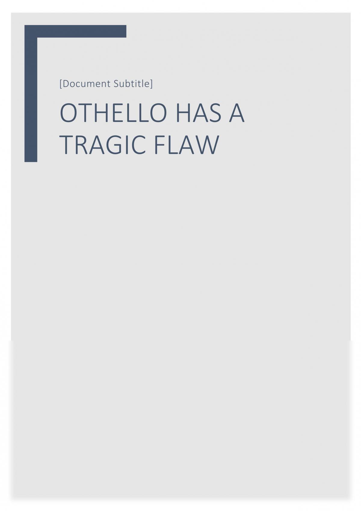 what is othello's tragic flaw essay