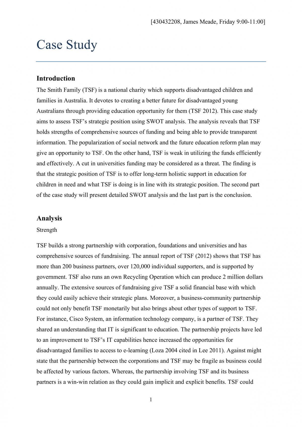 Case Study | BUSS1000 - Future of Business - USYD | Thinkswap