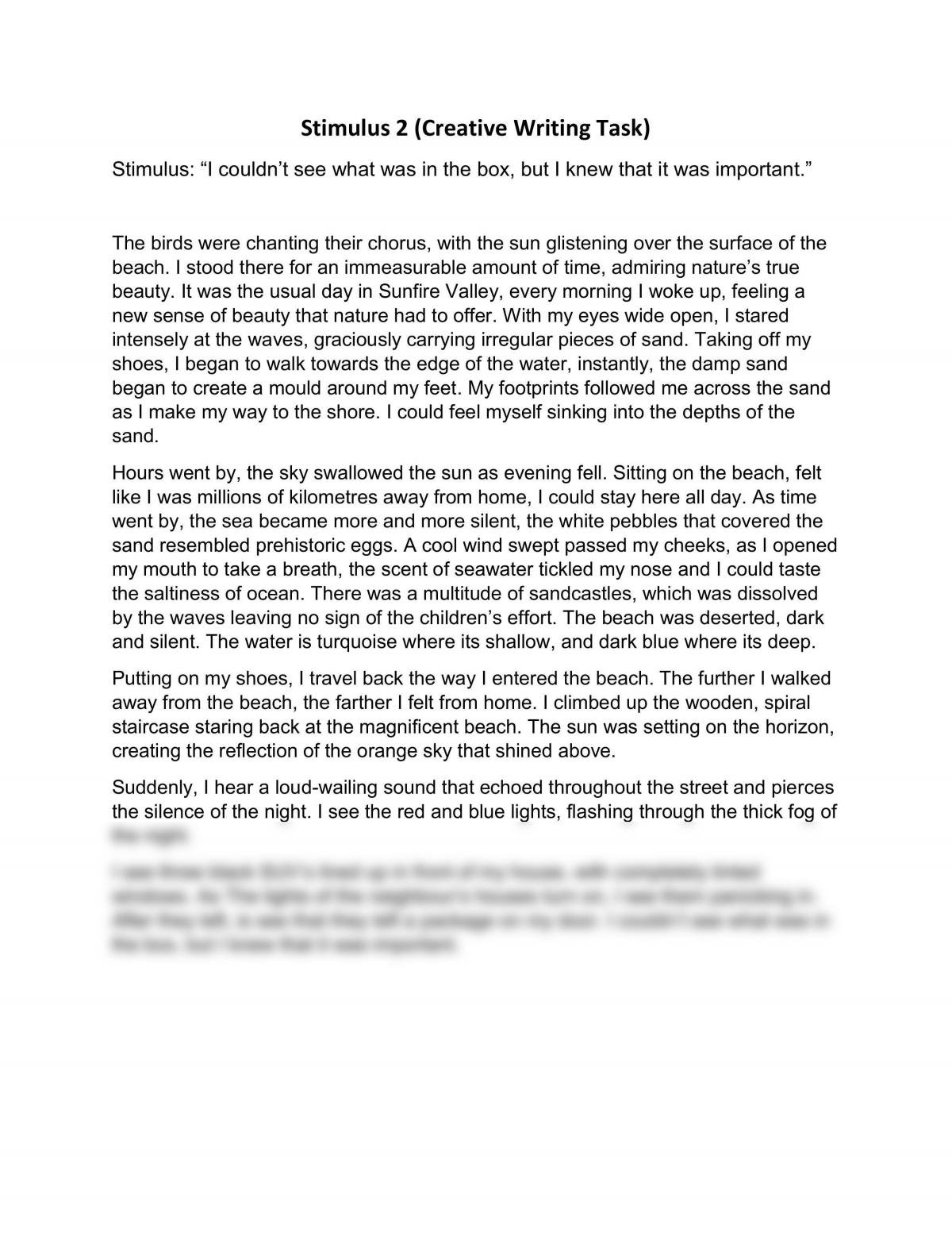 example of a story essay