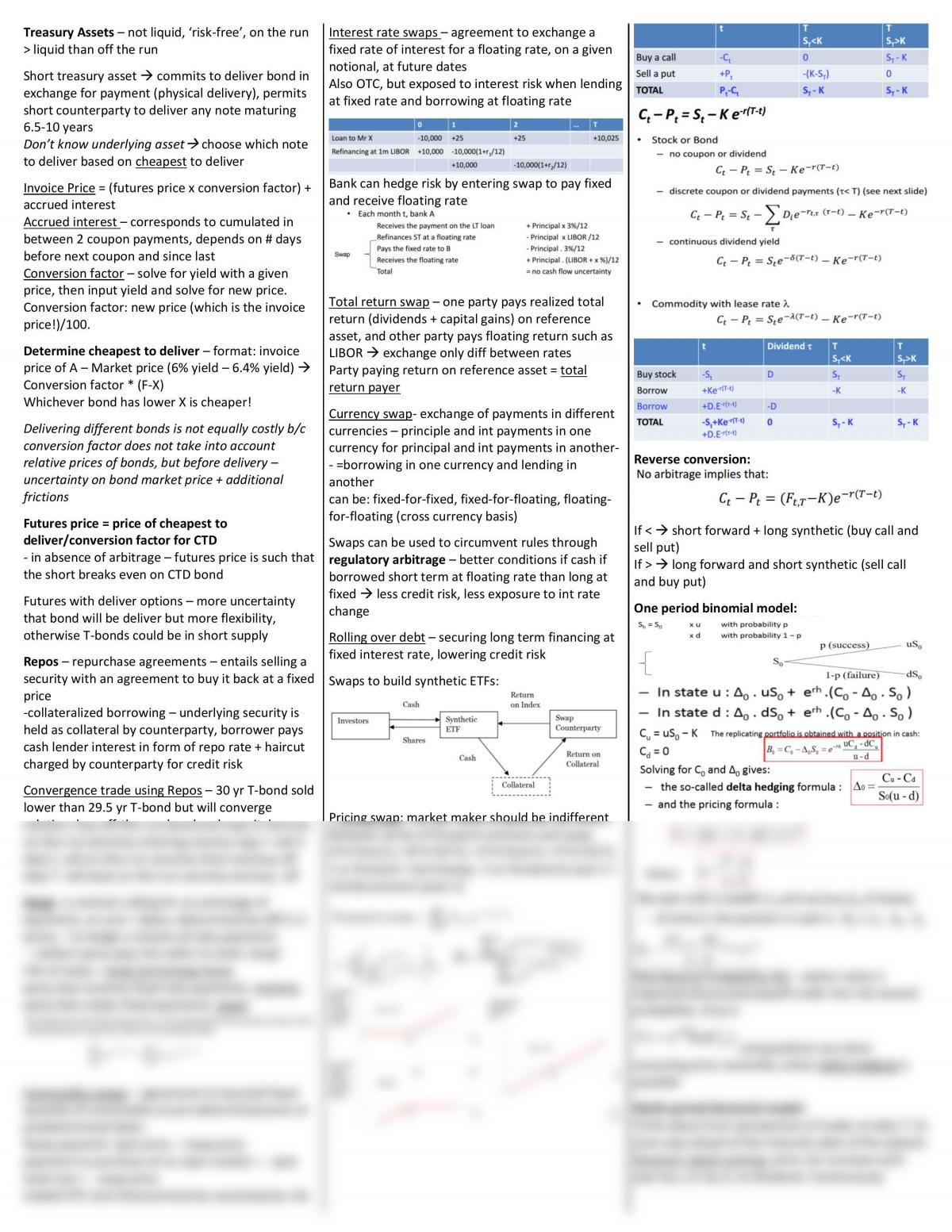 Final Exam Cheat Sheet for Derivative Securities | FNCE30007 ...