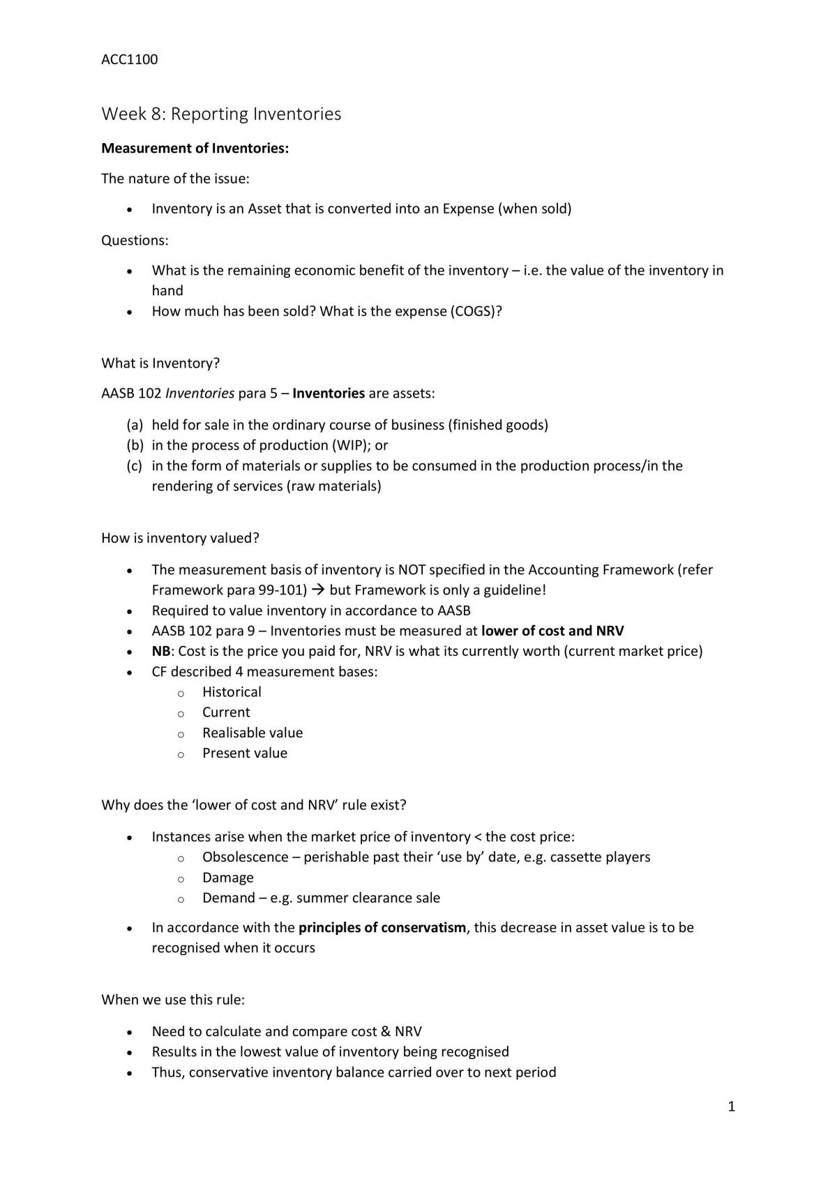 ACC1100 Introduction to Financial Accounting Week 8 Reporting