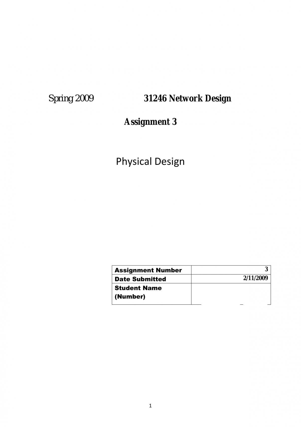 design network assignment