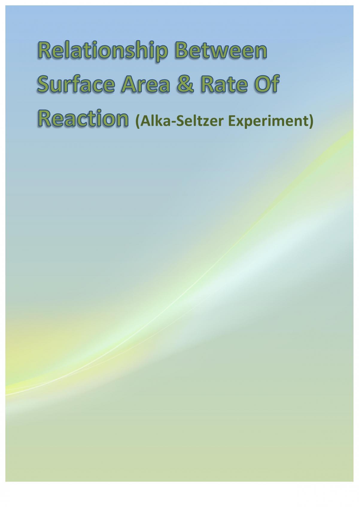 alka seltzer surface area experiment