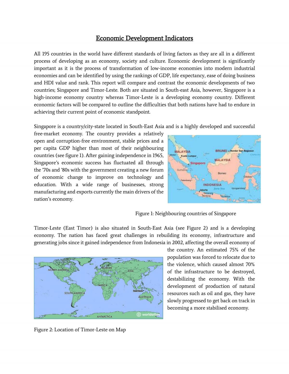 Economic Development Indicators Economics Year 11 SACE Thinkswap