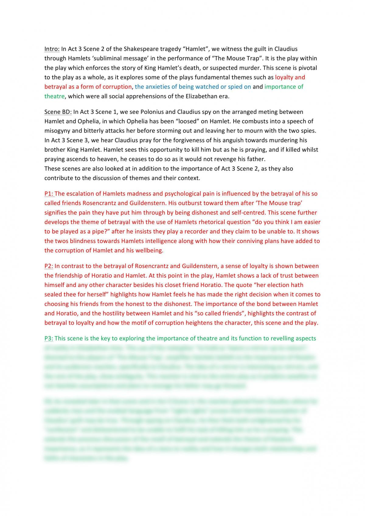 thesis statement example hamlet