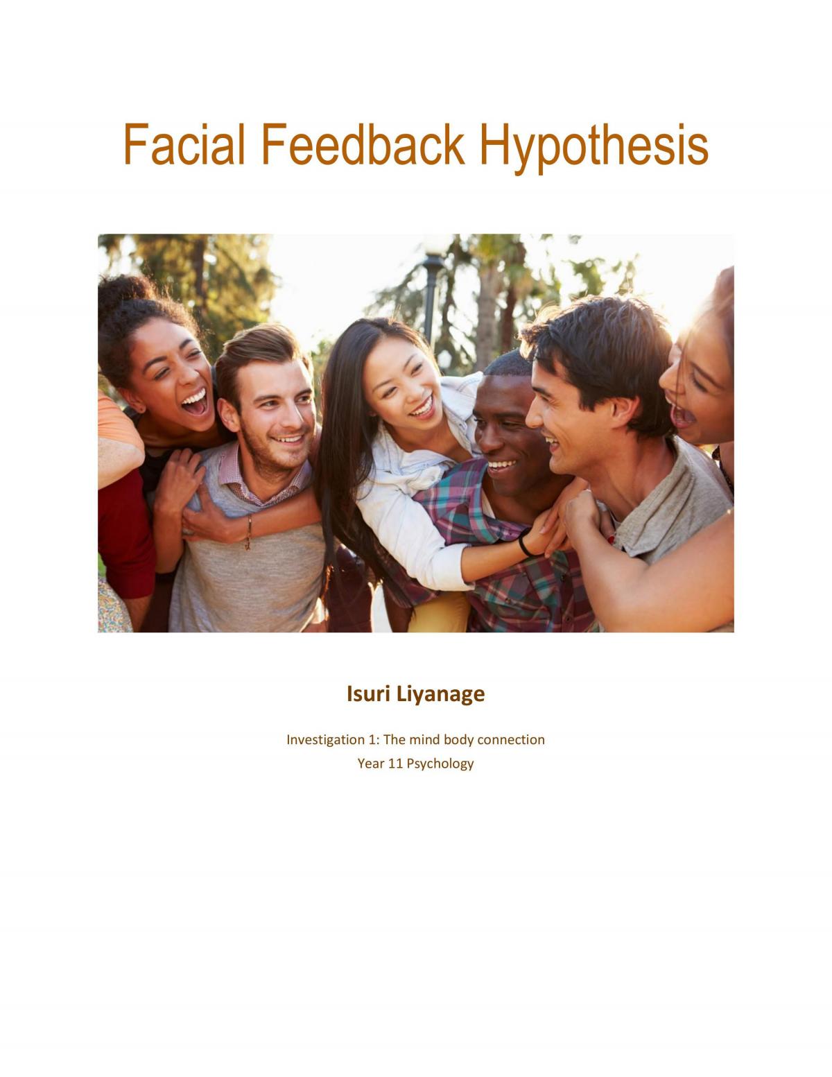 facial feedback hypothesis in psychology